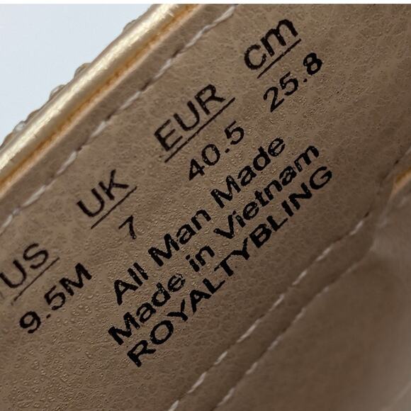 LifeStride Royalty Bling Square Toe Slide Sandal Women's Gold Metallic Size 9.5M - Picture 8 of 11